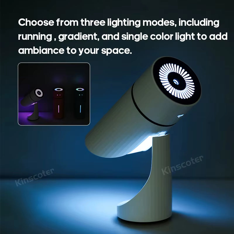 260ML Wireless Air Humidifier USB Aromatherapy Diffuser 1000Mah Rechargeable Battery Ultrasonic Cool Mist Maker Quiet Fogger