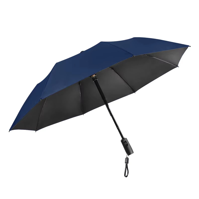 Outdoor USB Chargeable Foldable Umbrella with Fan Beach Parasol Creative Portable UV Umbrella Folding Beach Umbrella
