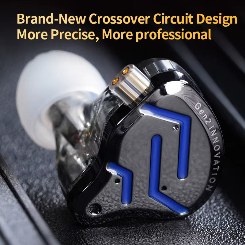 ZSN Pro 2 Metal In-Ear Headphones with 1BA + 1DD Hybrid Technology, High-Fidelity Bass Monitoring, and Noise Cancellation for Sports