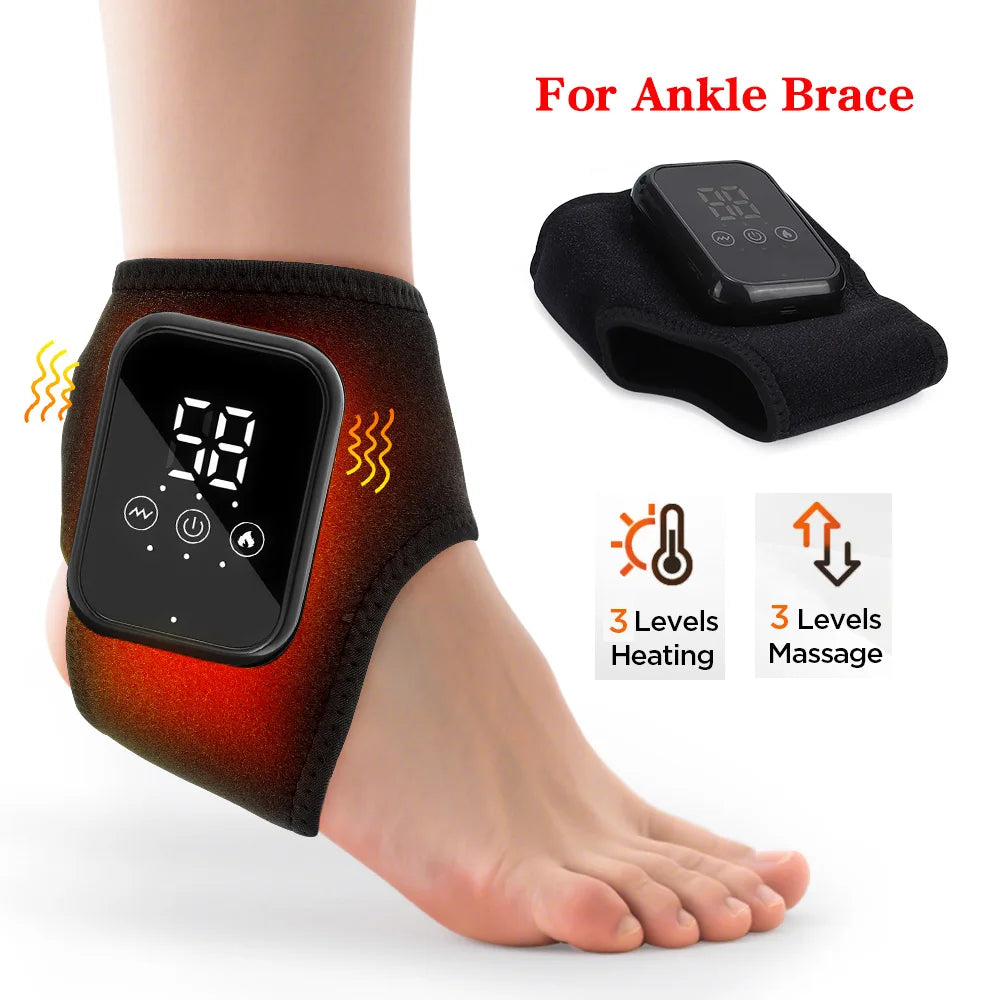 Rechargeable Electric Heating Wrist Guard with Vibration Massage and Hot Compress for Hand and Ankle Support