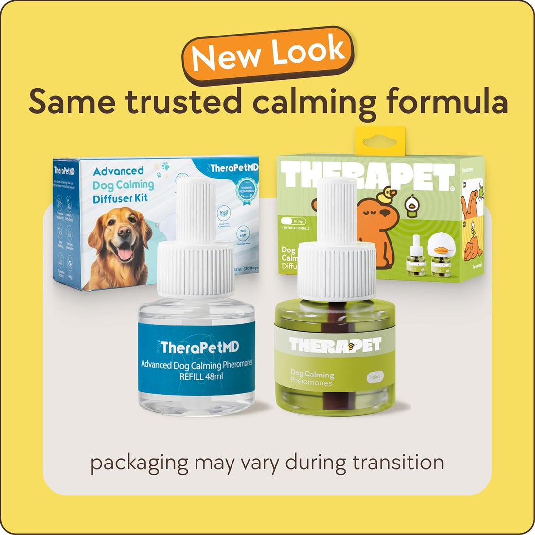Dog Calming Diffuser - for Stress, Destructive Behavior, Pee Accidents, Separation Anxiety, Barking, Aggression & Chewing - 2 Count Refill Included 30-Day Each - Packaging May Vary