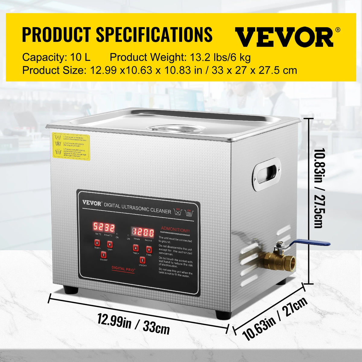 Ultrasonic Cleaner - Portable Stainless Steel Washing Machine in 2L, 3L, 6L, 10L, 22L, and 30L Capacities
