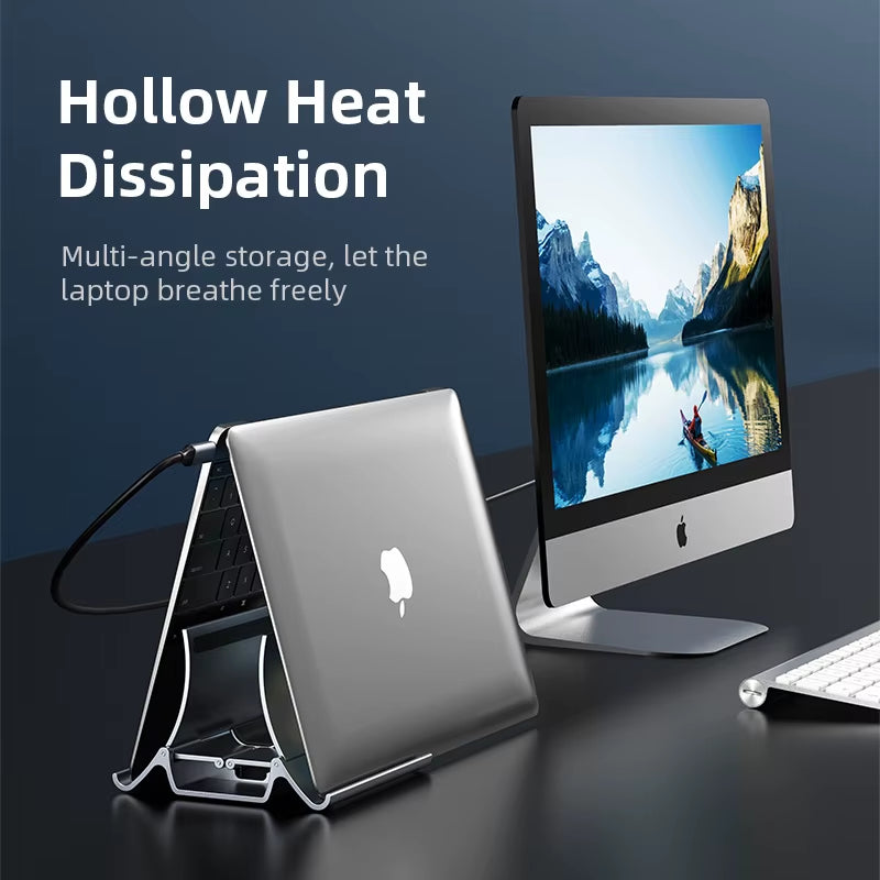 Vertical Laptop Stand Heat Dissipation Non-Slip Silicone Gravity Holder for Macbook Surface Ipad Tablet Stand C418