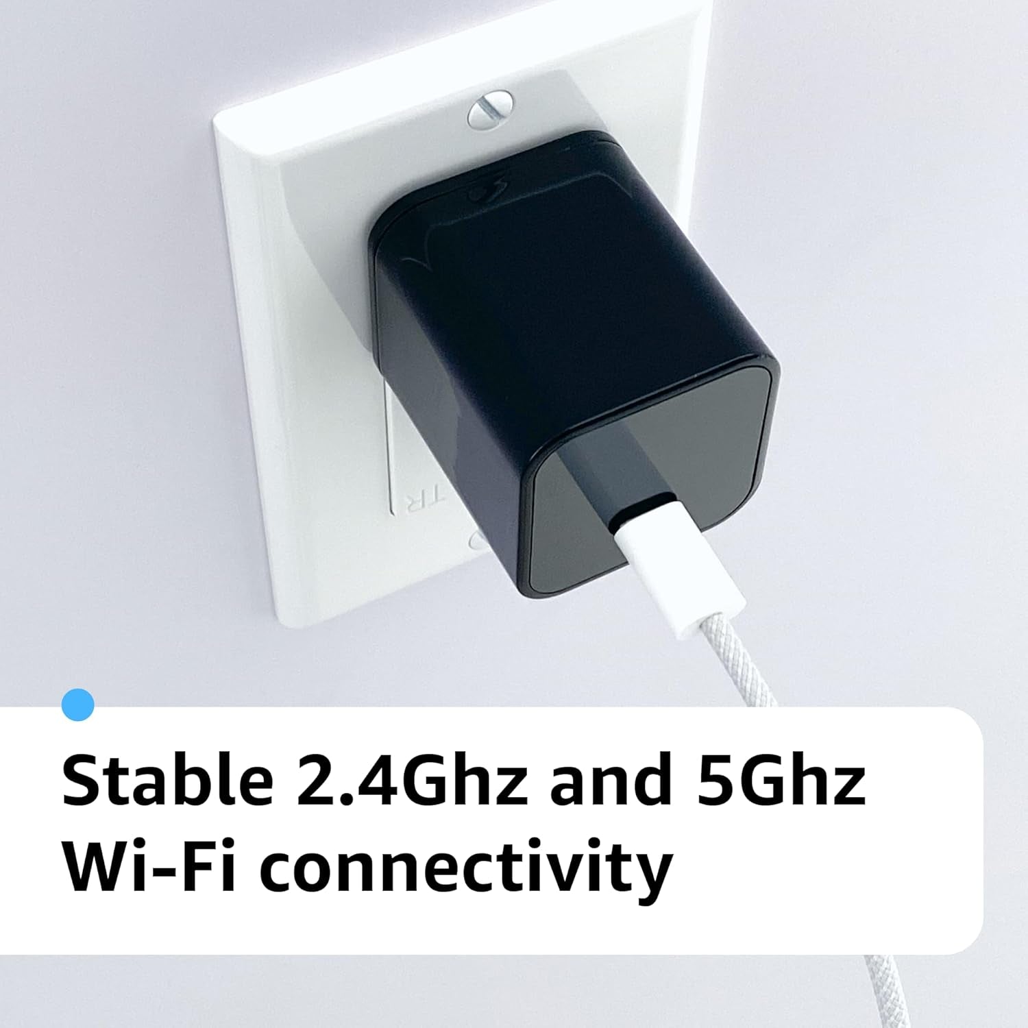 Wifi Smart Camera Charger with Premium Wide-Angle 160° – Live Remote View – 2.4G/5G Wifi – Best Mini Type‑C Plug Camera for Pets & Home – Real Time Monitoring - Ios Android App