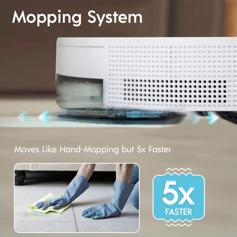 X5 Robot Vacuum and Mop Cleanerelectric Water Tank 2 in 1 2000Pa Suction Sweeping and Mopping Vacuuming APP Control Self-Chargi