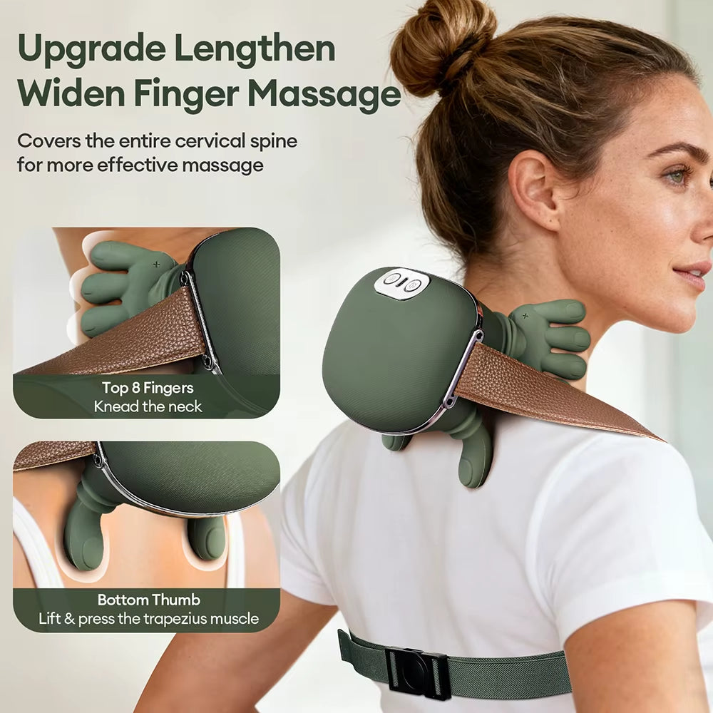 4D Bionic Wireless Neck and Shoulder Massager with Brushless Motor for Cervical and Trapezius Relief