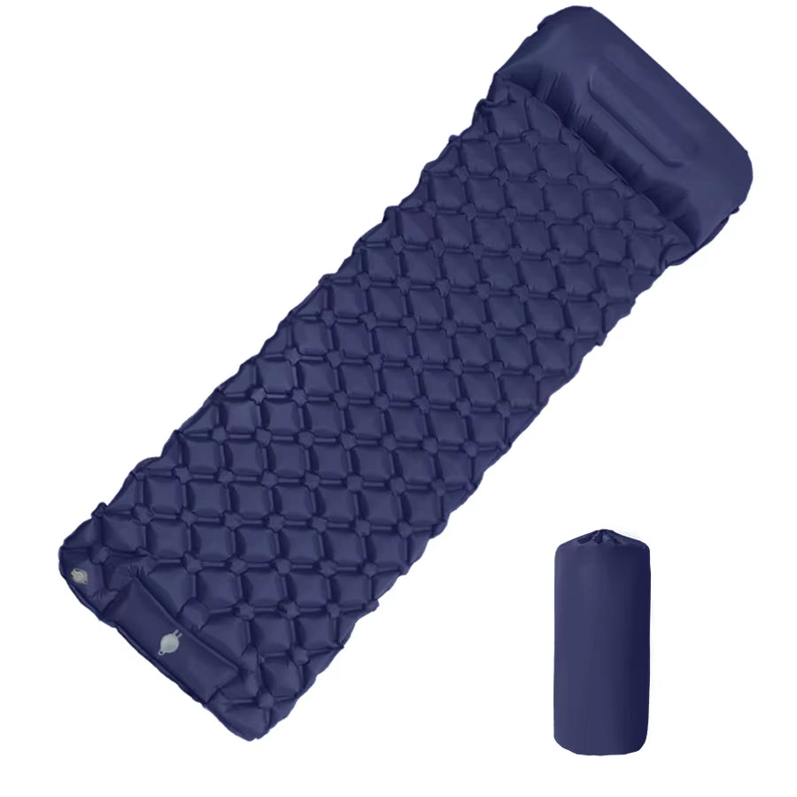 Ultralight Inflatable Camping Mattress with Built-in Pump and Pillows for Hiking