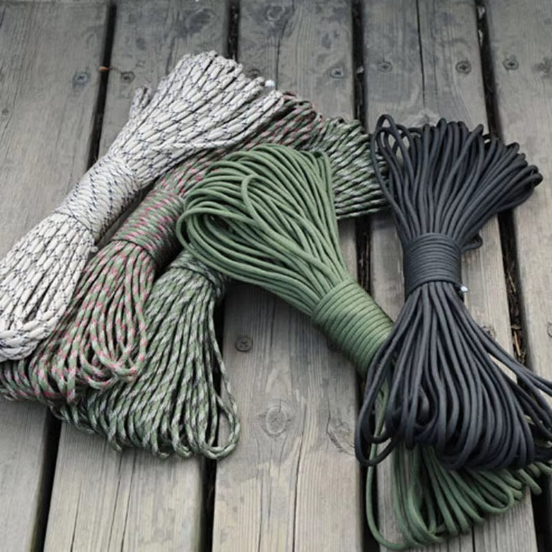 550 Paracord Rope - 7 Strand, 4mm Military Tactical Cord for Camping, Outdoor Survival, and DIY Bracelets (5/15/30M Options)