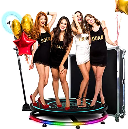 2024 NEW 360 Photo Booth Machine with Photography Lights for Parties with Software Logo Customization Automatic Photo Booth