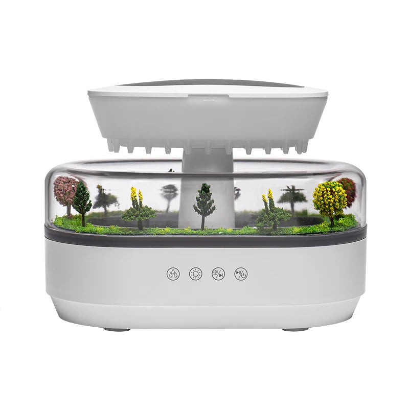 Essential Oil Diffuser 250Ml White Noise Cloud Rain Humidifier Water Drip Aroma Diffuser Air Humidifier with 7 Colors Light