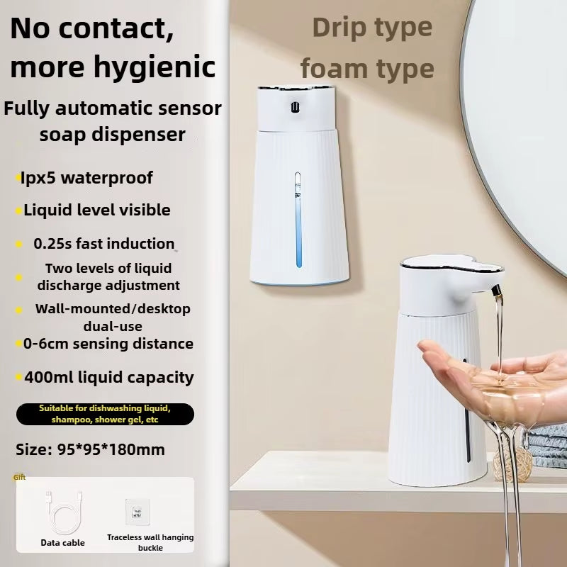 Automatic Soap Dispenser Touchless Foaming Soap Dispenser 350Ml USB Rechargeable Electric 4 Level Adjustable Foam Soap Dispenser