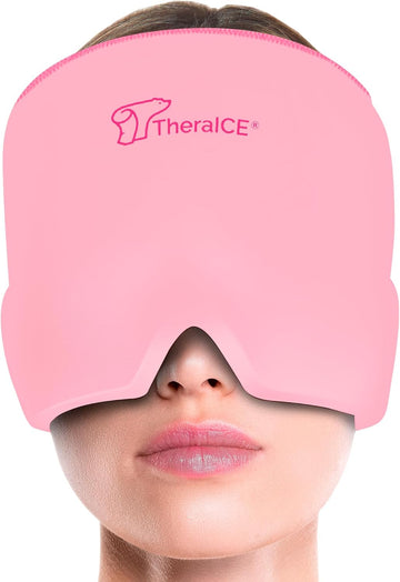 Headache Relief Cap, Migraine Ice Pack Mask Products, Women Cooling Gel Hat, Face Cold Compress Head Wrap for Her Stress. Great Birthday Gift for Mom, Sister, Grandma, Girlfriend, & Teacher