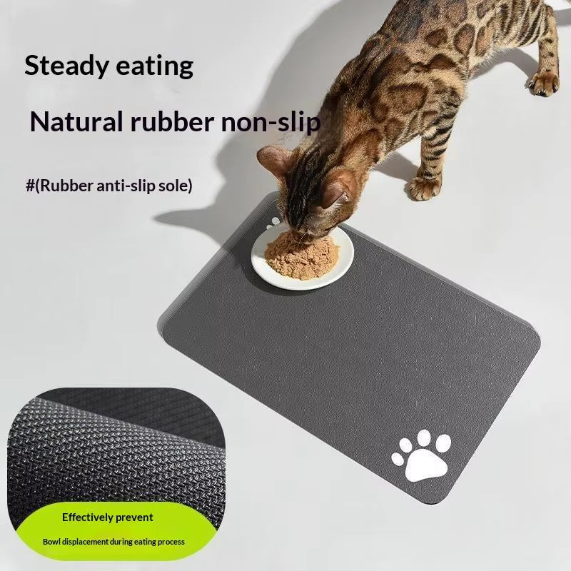 Diatomaceous Absorbent Pet Placemat with Waterproof Quick-Dry Rubber Backing and Non-Slip Design for Food and Water Bowls
