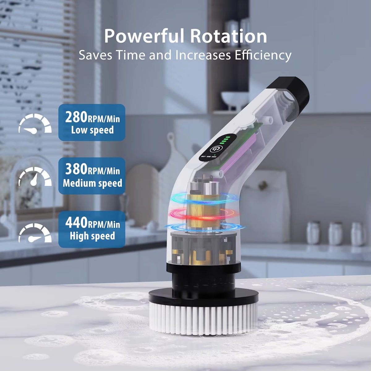 Cordless Electric Spin Scrubber - Versatile Cleaning Brush for Kitchen, Bathroom, and Toilet Use