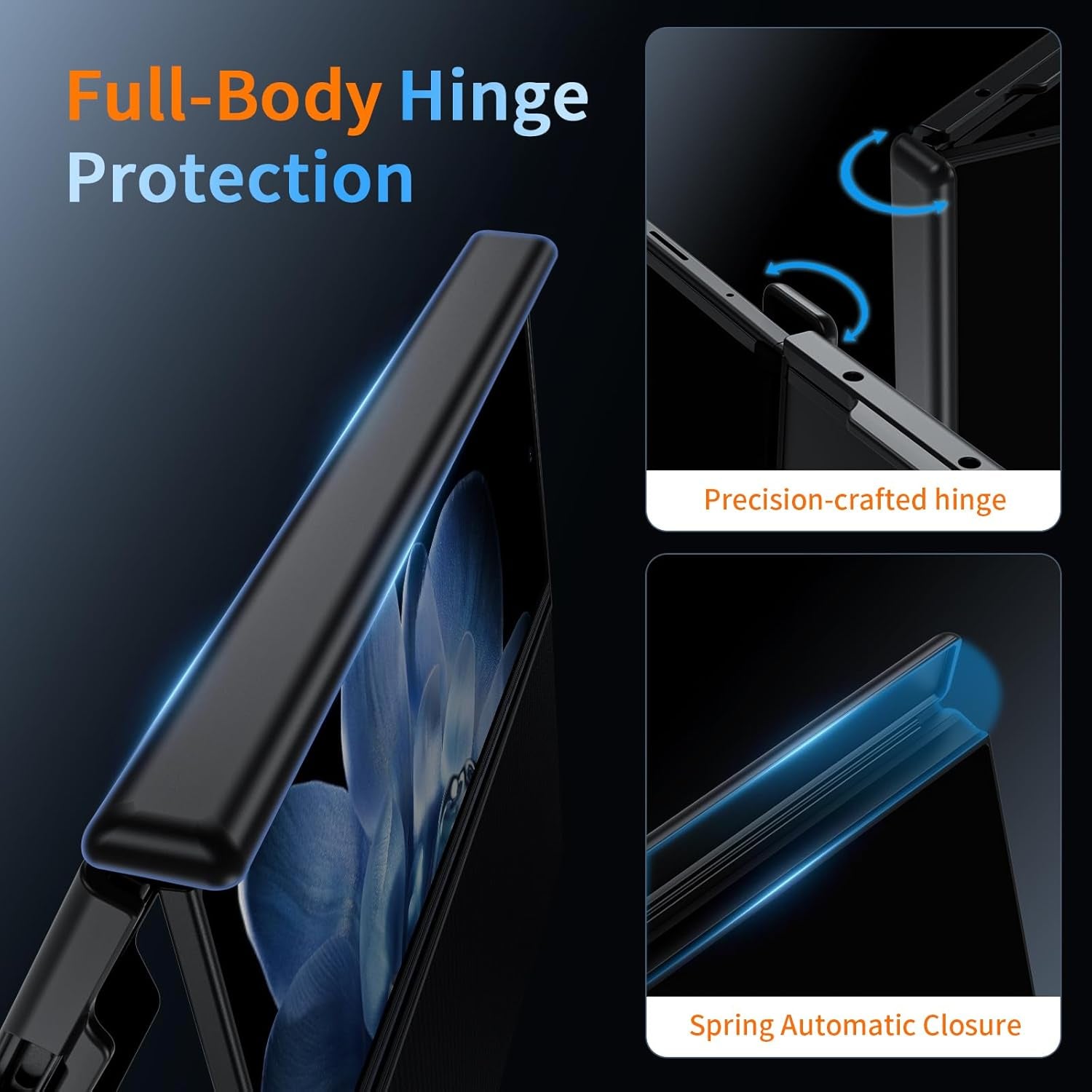 for Samsung Galaxy Z Trifold Case Magnetic, Z Trifold Case [Hinge Protection] [Compatible with Magsafe], Magnetic Charing Translucent Matte Back Shockproof Phone Case for Ztrifold, Black