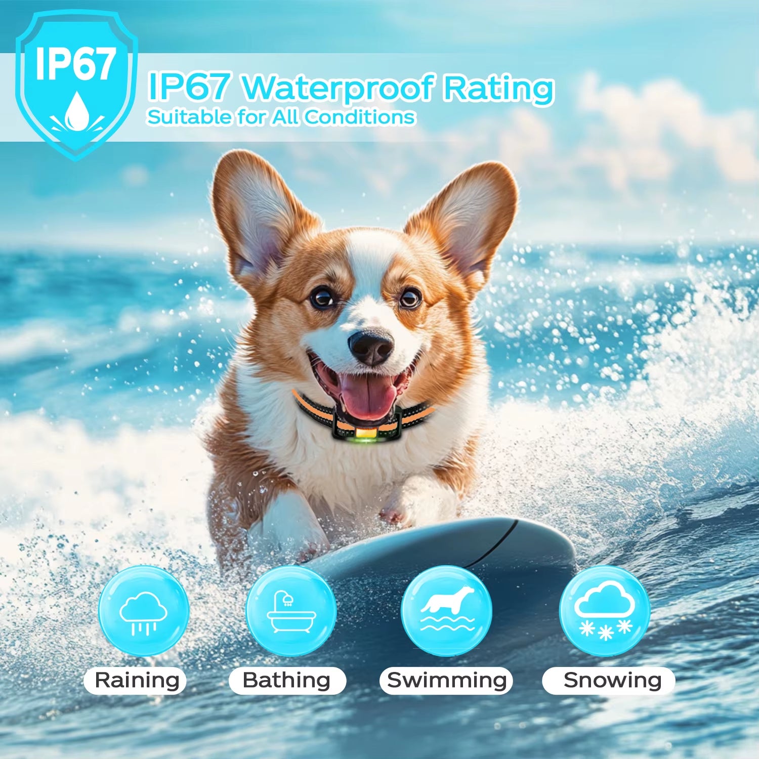 1640Ft Electric Dog Training Collar Remote Control Waterproof Pet Behaviorfor 5-120Lbs Puppy with Shock Vibration