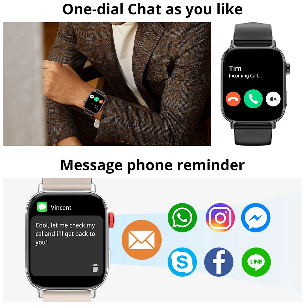 C8 Max Voice Calling Smart Watch with 1.93" HD Color Display and Comprehensive Health and Fitness Tracking for Men and Women
