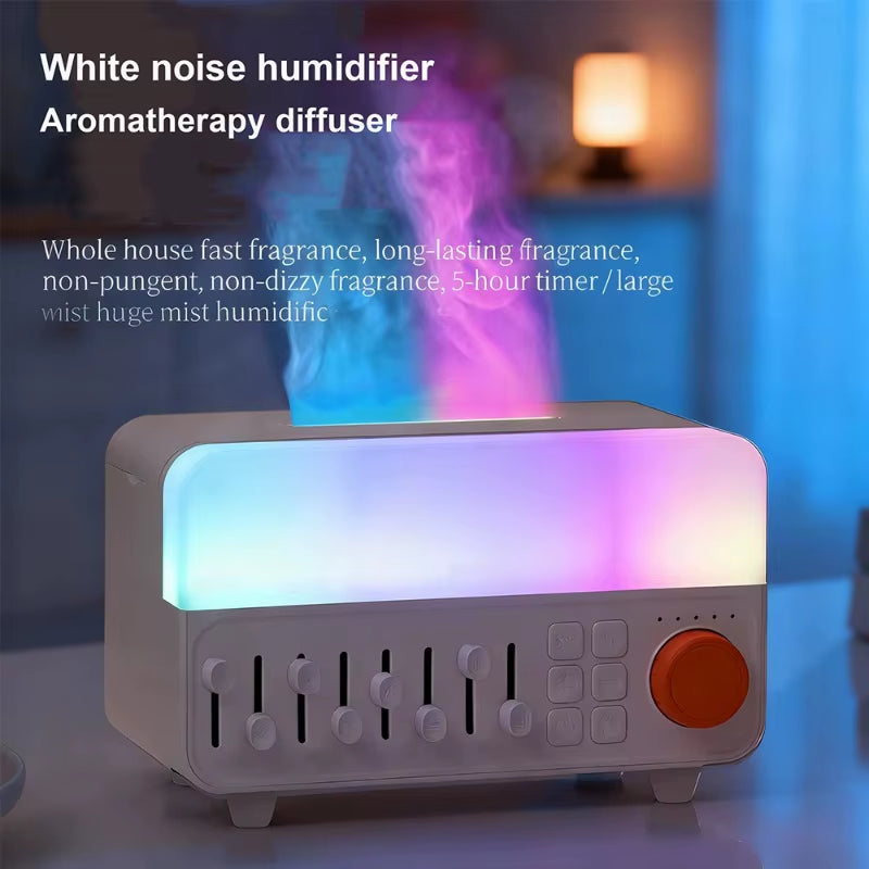 Transform Your Space with the 4-in-1 White Noise Aroma Diffuser, Humidifier, LED Lamp, and Bluetooth Speaker for a Relaxing Home Office Experience