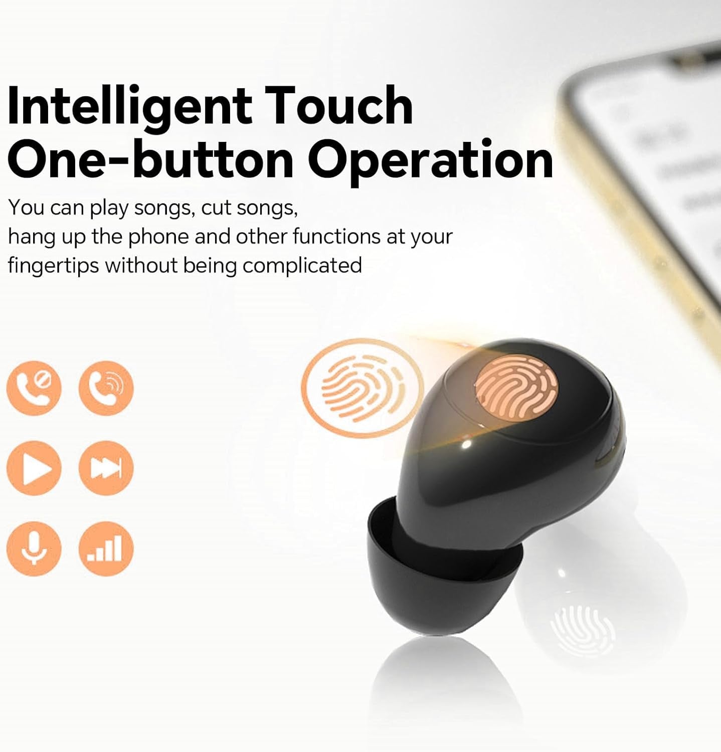 Invisible Mini Earbuds Wireless Bluetooth, Low Profile Micro Smallest Tiny Discreet Hidden Earbuds for Work, Small Headphones, Invisible Sleep Wireless Earphone IPX5 Waterproof for Small Ear Canals