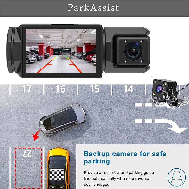 ⏰🚗HD 1080p Car Recorder with Reverse Camera